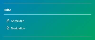 Sidebar im Burgermenü